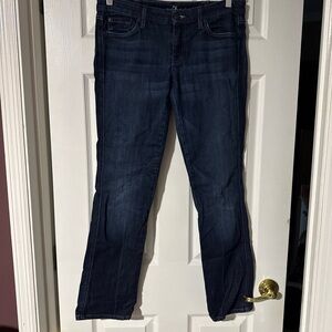 7 For All Mankind Dark Indigo Straight-Leg Jeans